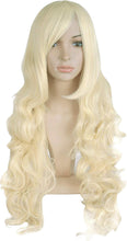 MapofBeauty 32 Inch/80 cm Charming Long Wigs for Women Curly Wavy Cosplay Costume Ladies Party Wig (Light Blonde)