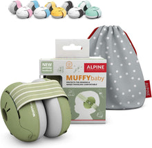 Alpine Muffy Baby Ear Defender for Babies and Toddlers up to 36 Months - CE & UKCA Certified - Noise Reduction Earmuffs - Comfortable Baby Headphones Against Hearing Damage & Improves Sleep - Green