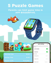 BIGGERFIVE Kids Smart Watch, 1.8" Fitness Watch Pedometer, Heart Rate, Sleep Tracker, IP68 Waterproof, Calorie Step Counter, Puzzle Games with/without APP for Girls Boys Teens 5-16, Blue