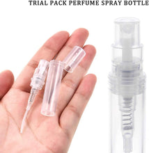 nuoshen 90Pcs Mini Spray Empty Bottles, Atomizer Plastic Bottle Portable Perfume Empty Sample Bottle for Liquid Makeup Tool (2ml)