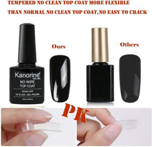 Kanorine Glossy Top Coat Gel Nail Polish UV LED Soak-Off No Wipe Lacquer Manicure Nail Sarlon Art (Gloss Top Coat)