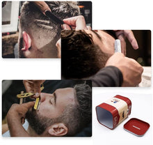 DHinkyoung Razor Blade Bank, Gentleman Style Shaver Disposal Case with Red Beard Pattern, Safe Razor Blade Disposal Case Detachable Salon Razor Slice Recycling Container Box for Barber Shop and Salon