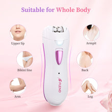 Facial Epilators for Women, Facial Hair Remover with LED Light, Mini Rechargeable Face Epilator Including Eyebrow Trimmer for Facial, Armpit, Bikini and Leg