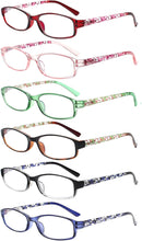 Kerecsen 6 Pack Reading Glasses for Women Men Blue Light Blocking With Spring Hinge computer readers for Ladies Eyeglasses