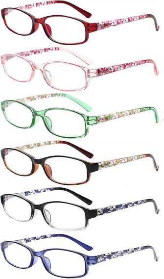 Kerecsen 6 Pack Reading Glasses for Women Men Blue Light Blocking With Spring Hinge computer readers for Ladies Eyeglasses