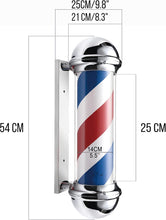 Jitsu Traditional Barber Shop Pole Red White Blue Illuminating and Rotating Stripes with LED Bulb 60 cm