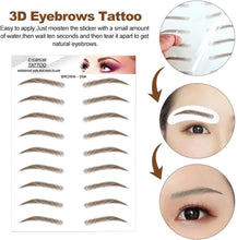 9 Sheets 3D Eyebrows Tattoo, Natural 3D Eyebrows Tattoo Brow Shaper Ecological Eyebrow Stickers for Makeup