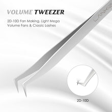 LANKIZ Eyelash Extension Tweezers Set 3 PCS for Volume Lash Extensions,High Precision Stainless Steel Lash Tweezers for Classic Individual Eyelash Extensions-Silver