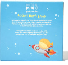 Mini U Rocket Bath Bomb, Bath Fizzer with Shea Butter to Moisturise, Vegan & Cruelty Free, White, Red & Yellow Flame Tail (1)