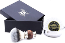 Haryali London Shaving Kit - 3pc Shaving Brush Set - Synthetic Silver Tip Shaving Brush - Shaving Soap - Shaving Bowl - Stainless Steel - Sustainable - Shaving Set