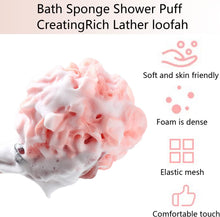 KISUOMAOYI Loofah Shower Puff 3Pcs - Ultra Soft Mesh Bath Sponges for Adults Exfoliating, Scrubbing and Cleaning - Body Scrubbers for Use in Shower