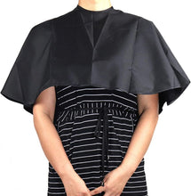 Minkissy Short Hair Cutting Cape Makeup Cape Waterproof Comb-Out Cape Polyester Hairdressing Salon Apron Hair Cloth Hair Shampoo Cape with Adhesive Closure for Salon (Black)