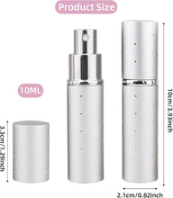 JEKUGOT 10ml Perfume Atomiser Refillable Bottles, 3Pcs Portable Travel Perfume Bottle Mini Perfume Empty Spray Bottle Dispenser (Pink Silver Black)