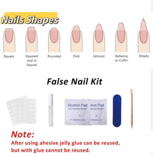 24Pcs Press On Nails - Nude Pink Short Length Fake Nails - Square False Nails with Glue - Fashion Fake Nails for Women Girls