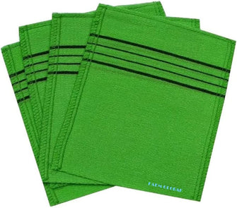 Korean Italy Towel Exfoliating Bath Washcloth 4 Pcs (Green)