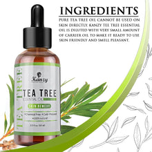 Kanzy Tea Tree Oil for Skin 60ml Treatment for Hair, Face & Nails Natural Vegan Organic Tea Tree Essential Oil