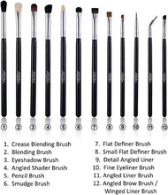 Eye Makeup Brush Set by Impora London. Includes - Eyeshadow Brushes, Blending Brush, Crease Brush, Eyeliner Brush & more [12 Brushes].