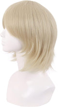 MapofBeauty 12 Inch/30 cm Men Women Short Straight Side Bangs Cosplay Costume Wig (Blonde)