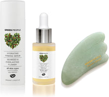 Green People Revitalising Skin Gym Organic Trio  Organic Facial Oil & Jade Gua Sha Gift Set  Natural Beauty Gift Set for Normal Skin, Dry Skin  Paraben Free & Ethanol Free  Cruelty Free & Vegan