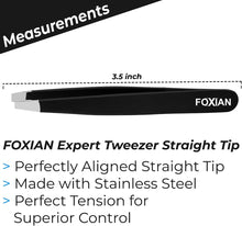 Foxian Tweezers for Facial Hair Women Stainless Steel Eyebrow Tweezers Slanted Tip for Accurate & Precise Grooming of Eyebrows Professional Tweezers for Men