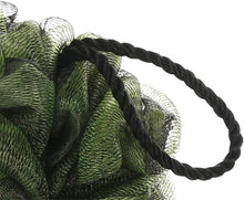 KFZR 4 Pack Large Exfoliating Body Shower Bath Puff Sponge for Men and Women Green Blue Purple Pink Double Layer Black Outer Layer