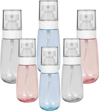 Lahviuu Spray Bottles,6 pcs Fine Mist Empty Travel Bottle Set Portable Reflillable Liquid Containers,Atomiser for Cosmetic,Make Up,Hair,Perfume,60ml and 100ml(Pink, Clear, Blue)