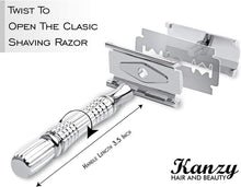 Kanzy Safety Razor for Men & Women Double Edge Single Blade Metal Reusable Razor Shaving Kit, Traditional Manual Razor for Perfect Shave