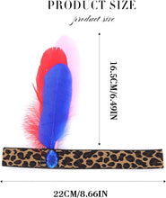 Handcess Indian Feather Headbands Leopard Headdress Native American Feather Headband Carnival Costume Headwear for Women Girls Festival Party