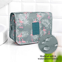 Hanging Toiletry Bag - Travel Portable Wash Bag Makeup Cosmetic Organizer for Women & Girls Waterproof Bathroom Shower Bag for Business Trip, Gym, Vacation & Household (Gray Flamingo)