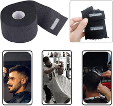 2 Rolls Barber Neck Strips Disposable Strentchy Paper Neck Bands Hairdressing Stretchy Wrap Barber Accessories for Salon Haircutting Styling (Black)