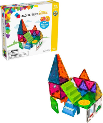 Magna-Tiles 28-Piece House Set, The Original, Award-Winning Magnetic Building Creativity and Educational, STEM Approved, Solid and Clear Colors