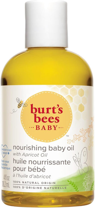 Burt's Bees Baby Oil, Nourishing Baby Moisturiser With Apricot Oil, Paediatrician-Tested, 115ml