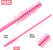 50 PCS Disposable Eyelash Brushes, Mascara Wands Eye Lash Eyebrow Extensions Brush, Applicator Cosmetic Makeup Brush Tool for Eyebrows and Fake Eyelashes (Pink)