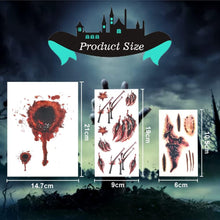 GIRAFEDA 11 Sheets Halloween Zombie Scars Tattoos Stickers Vampire Bite Tattoo Waterproof Fake Wound Scar Realistic Temporary Tattoos for Halloween Party Cosplay Costume Makeup(2 Large+9 Small)