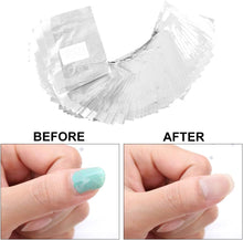 Keyohome 500Pcs Nail Foil Wraps Remover Aluminium Nail Art Soak Off Remover Gel Nail Polish Remover Foil Wraps with Pre-attached Lint-Free Cotton Pads