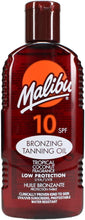 Malibu Sun SPF 10 Bronzing Tanning Oil with Low Protection, Water Resistant, Tropical Scent, 200ml