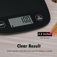 NUTRI FIT EK9690 Digital Kitchen Scale Ultra Thin Electronic Scale Multifunction Kitchen Scale Large Display Plastic Platform 5kg/11lb-1g lb.oz fl.oz g ml(Black)