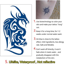 glaryyears Semi Permanent Tattoo Sticker  4 Sheets Temporary Tat Stickers Dragon Totem Tattoo Designs Symbols Long lasting Waterproof for Women Men