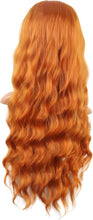 MapofBeauty 28 Inch/70 cm Long Wavy Middle Part with No Bangs Synthetic Fiber Curly Fashion Women Party Cosplay Wig (Orange)