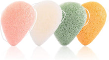 4 Pieces Konjac Facial Sponge, Face Exfoliation Cleaning Sponge Natural Exfoliating Puff Scrub for Makeup Removal and Gentle Deep Pore Cleansing