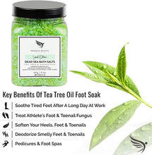 Foot Spa Salts With Tea Tree Oil - Made in UK (450g) Natural Dead Sea Salts for Women, Men. Tea Tree Foot Soak Aromatherapy Bath Salts