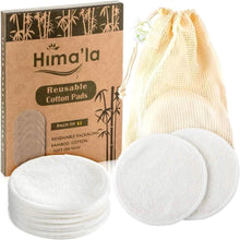 Hima'la 12 Pcs Reusable Makeup Remover Padswith Washable Laundry Bag  Bamboo Reusable Make Up Remover Pads - Eco Friendly Soft & Gentle Reusable Cotton Pads Makeup Remover (Pack of 12)