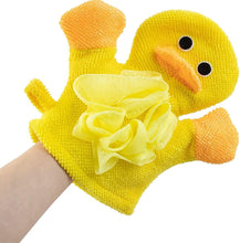 FRCOLOR Exfoliating Gloves Kids Bath Mitt, 4pcs Bath Shower Sponge Scrubber Animal Loofah Kids Exfoliating Bath Scrubber Exfoliating Shower Gloves