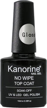 Kanorine Glossy Top Coat Gel Nail Polish UV LED Soak-Off No Wipe Lacquer Manicure Nail Sarlon Art (Gloss Top Coat)