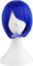 MapofBeauty 12"/30cm Short Straight Side Bangs Wig (Navy Blue)