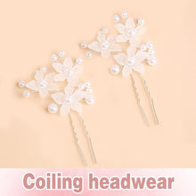 Bridal Wedding Hair Pins, Sparkly Pearl Flower Hair Pins Bride Hairpieces Elegant Gorgeous Hair Clips Decorative Hair Accessories for Women Girls (white flower, 24Y1)