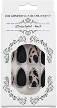 Brishow Coffin False Nails Black Leopard Fake Nails Pointed Ballerina Acrylic Press on Nails Full Cover Stick on Nails 24pcs for Women and Girls