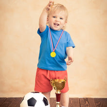 Fantasyon 15 PCS Plastic Gold Winners Medals, Kids Children's Party Award Medals with Neck Ribbons for Party Festival Sports Competition Toys Prizes Awards