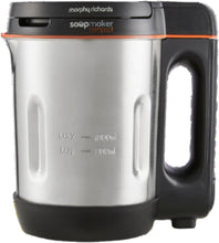 Morphy Richards Compact Soup Maker, Blend & Cook Smooth & Chunky Soup, Smoothies, Black & Stainless Steel, 1 Litre, 900 W, 501021