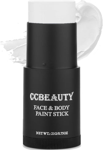 CCbeauty Clown White Face Paint Stick,Face Painting Kit,Non Toxic SFX Makeup For Clown Joker Skeleton Halloween Costume Cosplay,Oil Based Professional FX Body Paint,Full Coverage Painting Foundation